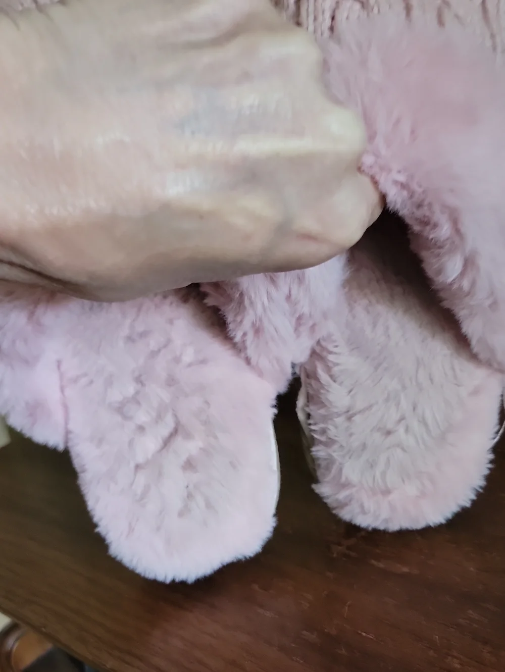 J Crew Cozy Knit Faux-Fur Lined Slip-On Slippers - Pink